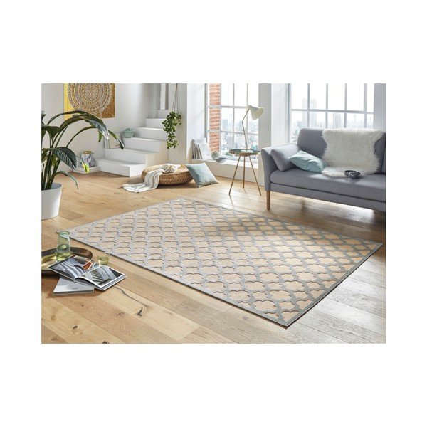 Krēmkrāsas viskozes paklājs Mint Rugs Bryon, 80 x 125 cm-image-1