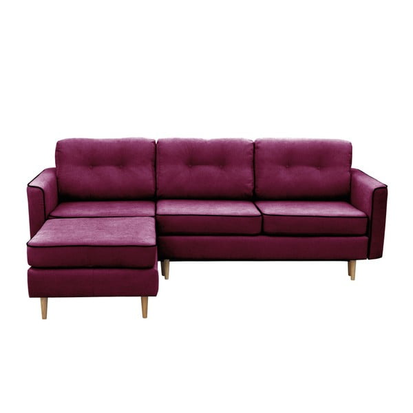Violeta trīsvietīgs izlaižams stūra dīvāns ar gaišām kājām Mazzini Sofas Ladybird, kreisais stūris