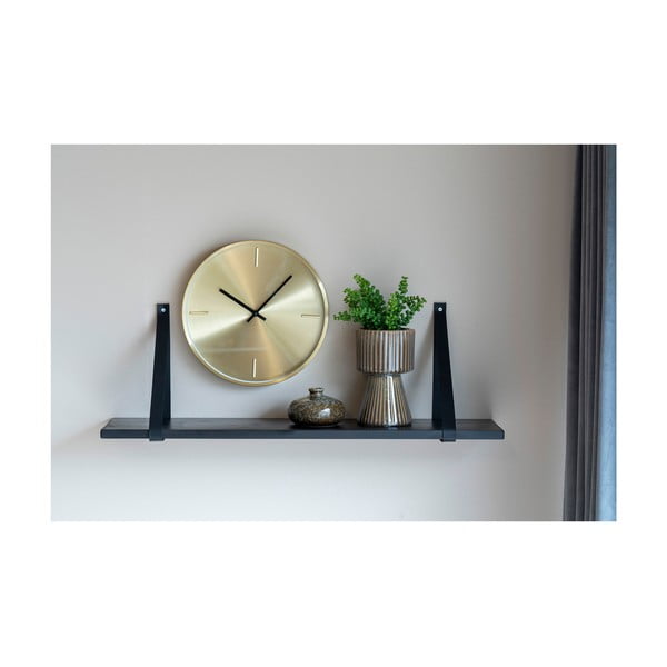 Melns koka plaukts ar ādas rokturiem House Nordic Forno, 80 x 20 cm-image-2