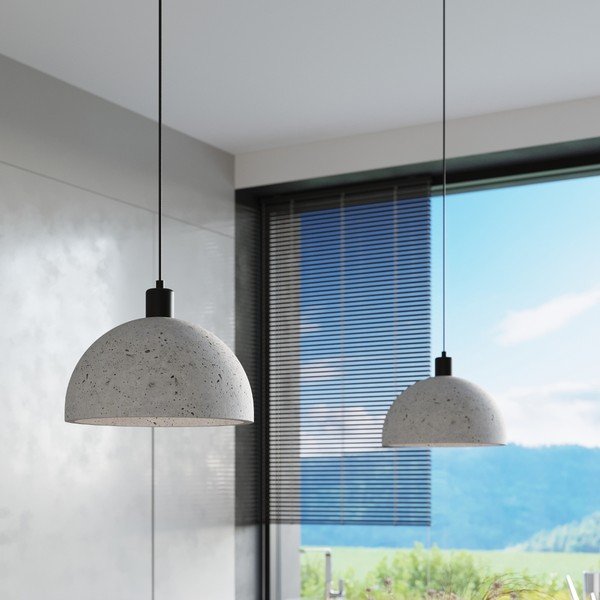 Pelēka piekaramā lampa ø 30 cm Gonzo – Sollux-image-3