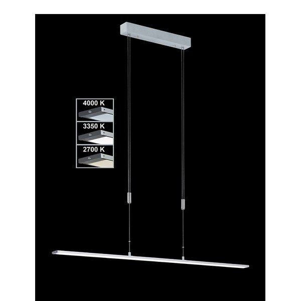 Sudraba krāsas metāla LED piekaramā lampa ar regulējamu spilgtumu Metz – Fischer & Honsel-image-1