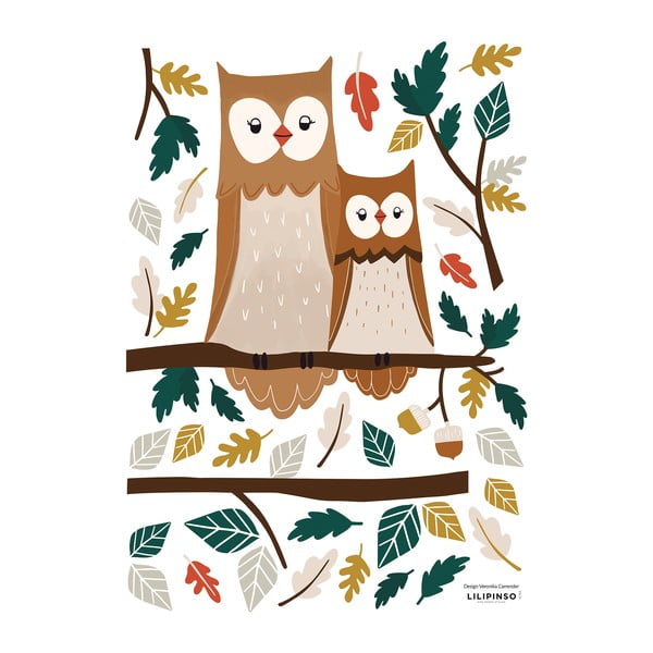 Uzlīmju loksne 30x42 cm Owl Family – Lilipinso