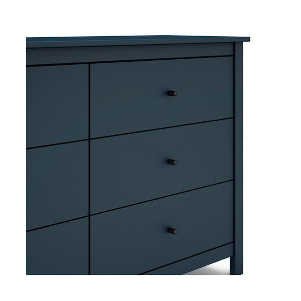 Tumši zila zema kumode no priedes 130x80 cm Misti – Marckeric-image-4