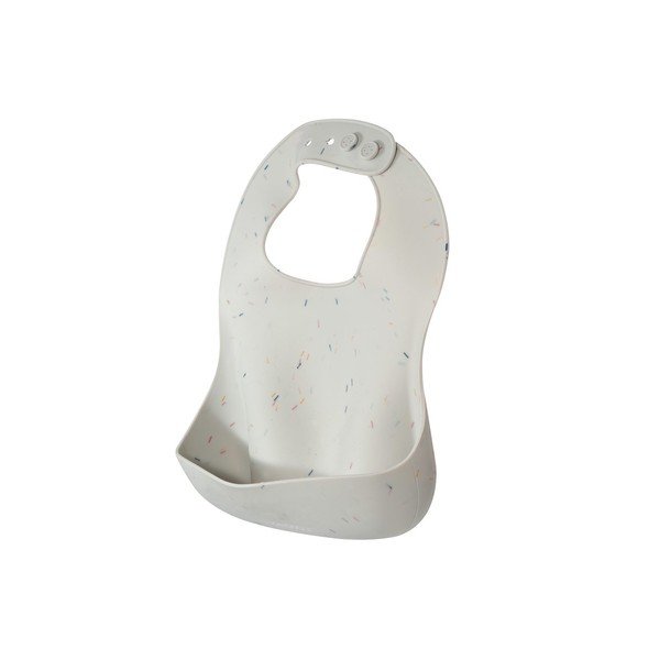 Balts silikona bērnu priekšautiņš ar kabatu Kindsgut Bib Confetti-image-2
