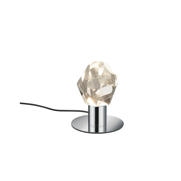 Sudraba krāsas LED galda lampa ar stikla abažūru (augstums 17 cm) Verano – Trio Select-image-1