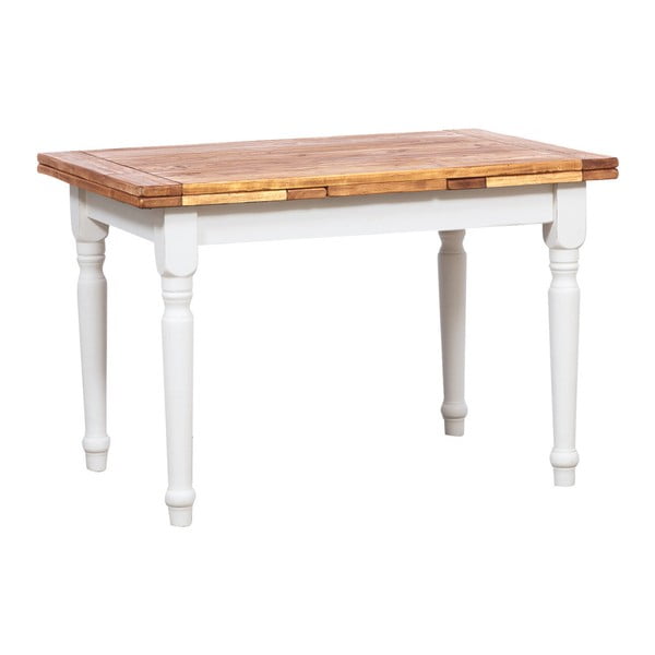Koka izvelkamais pusdienu galds ar baltu struktūru Biscottini Tabbe, 120 x 80 cm