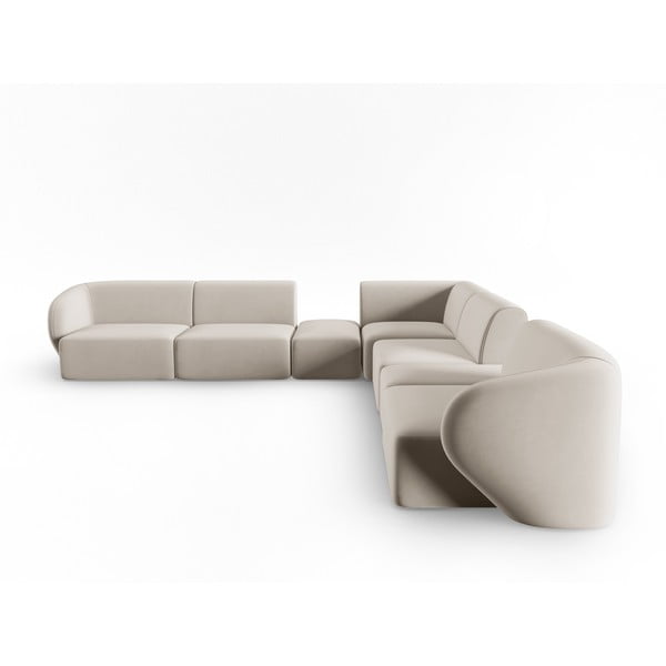 Bēšs samta stūra dīvāns Paolo – Milo Casa-image-2