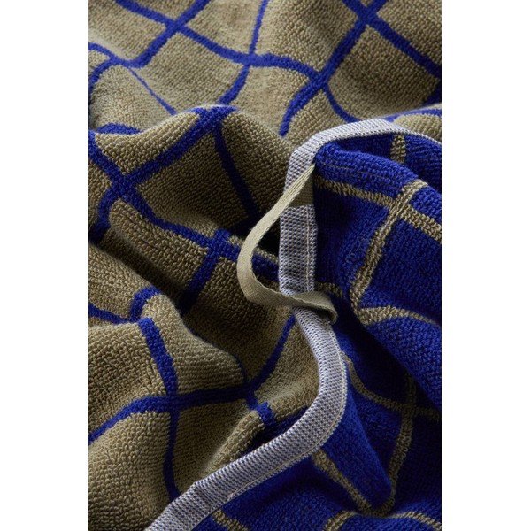 Zaļš/zils kokvilnas dvielis 90x150 cm Grid – Jotex-image-3