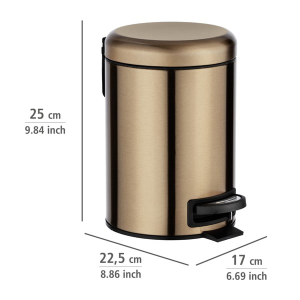 Vara atkritumu tvertne ar pedāli Wenko Leman, 3 l-image-3