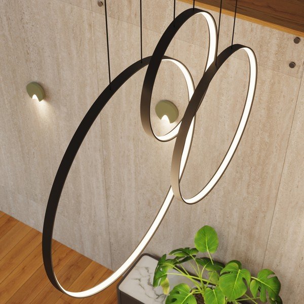 Melna alumīnija LED piekaramā lampa RIO – Thoro-image-4