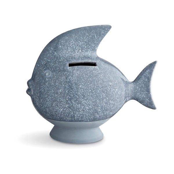 Gaiši zila keramikas naudas kaste Kähler Design Moneybank Fish