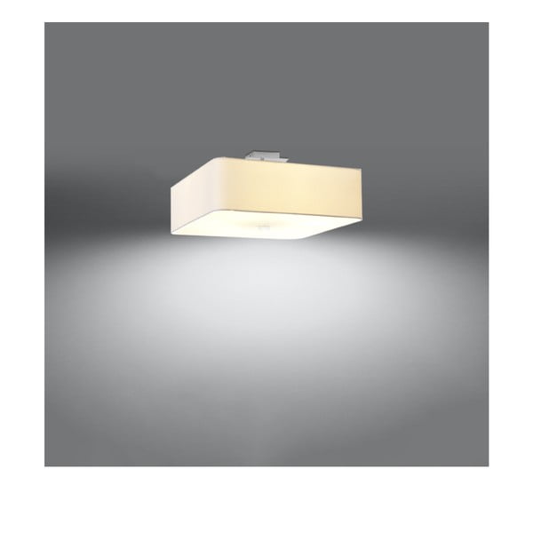 Balta griestu lampa ar stikla/auduma abažūru 45x45 cm Kortez – Nice Lamps