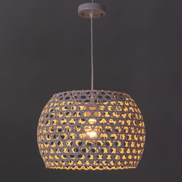 Krēmkrāsas piekaramā lampa no bambusa ø 35 cm – Casa Selección-image-1