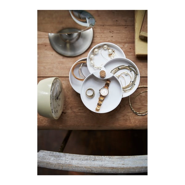 Balta rotaslietu kastīte ar dižskābarža koka detaļām YAMAZAKI Tosca-image-1