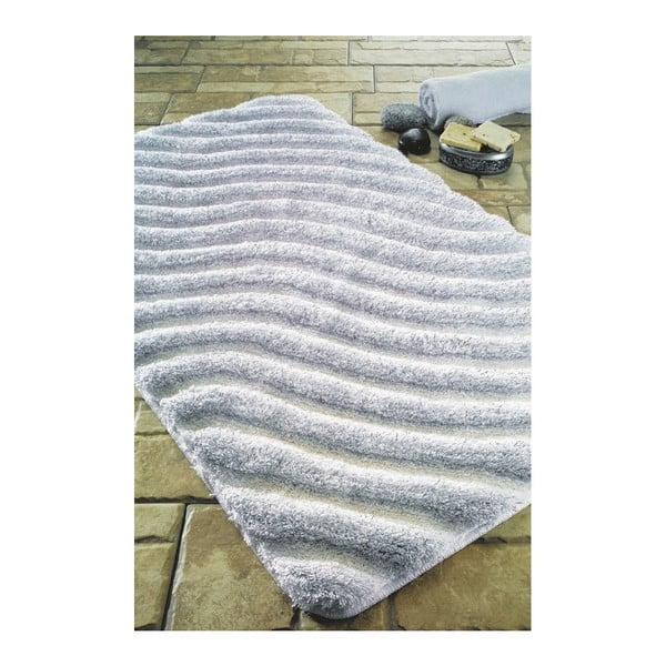 Confetti Vannas paklājiņi Halikarnas pelēks un balts vannas paklājs, 60 x 100 cm