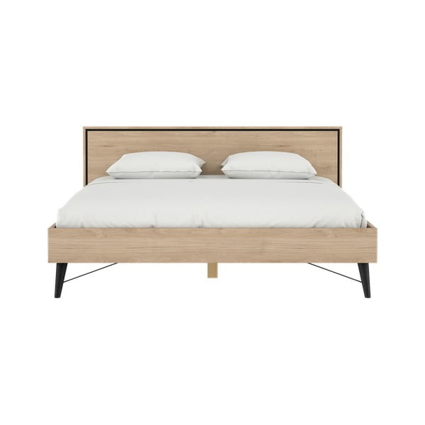 Dabīga toņa divvietīga gulta ar ozolkoka imitāciju un redelēm 180x200 cm Ry – Tvilum-image-4