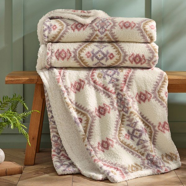 Dabīga toņa pleds 240x200 cm Navajo Fleece – Catherine Lansfield-image-2