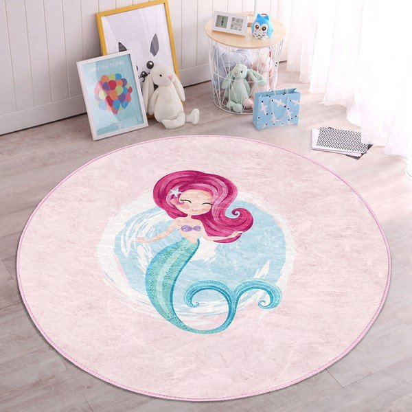 Rozā bērnu paklājs ø 80 cm Comfort – Mila Home-image-4