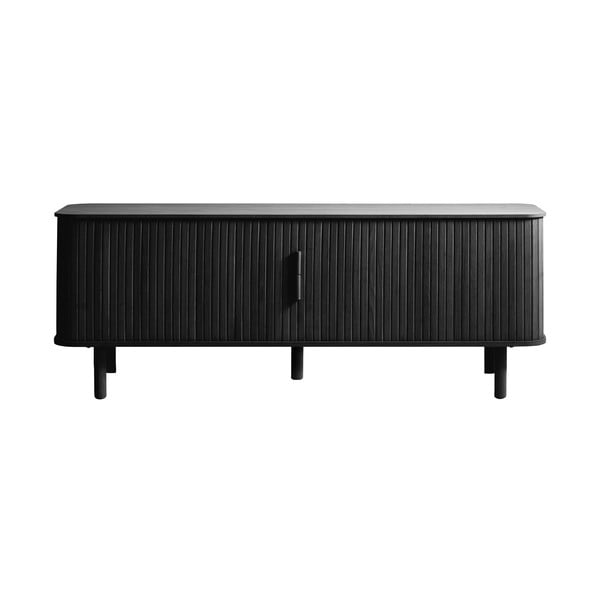 Melns TV galdiņš ar ozolkoka imitāciju 160x56 cm Cavo – Unique Furniture-image-3