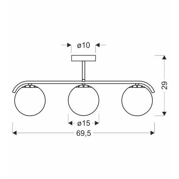 Balta/zelta krāsas griestu lampa ar stikla abažūru 15x69 cm Amadeo – Candellux Lighting-image-2