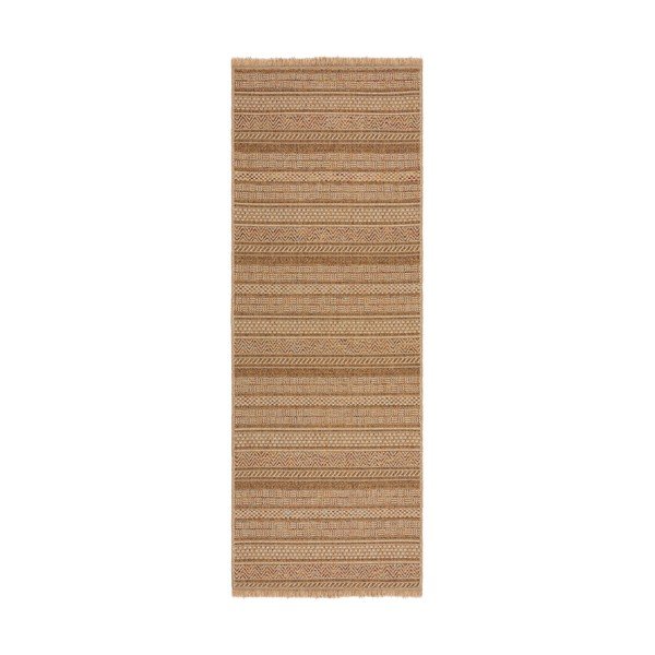 Dabīga toņa āra celiņa paklājs 80x230 cm Farah Stripe – Flair Rugs