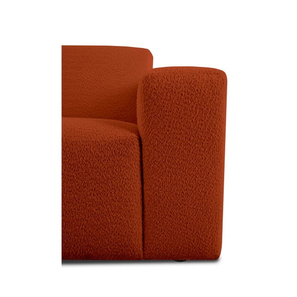 Ķieģeļu sarkans modulārais dīvāns no buklē auduma (ar labo stūri) Roxy – Scandic-image-4