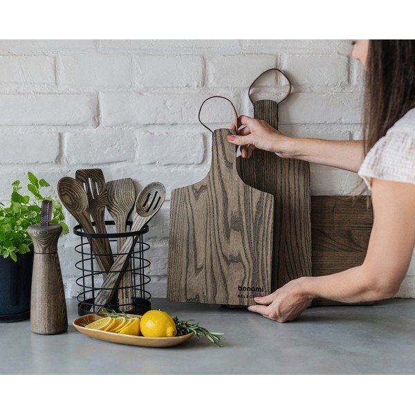 Koka dzirnaviņu un griešanas dēļu komplekts pasniegšanai (3 gab.) Rustic – Bonami Selection-image-1