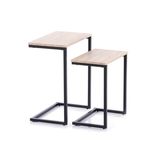 Sānu galdiņi ar ozolkoka imitācijas galda virsmu (2 gab.) 30x48 cm Jalt – Homede