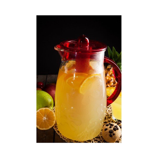 Stikla krūze ar sarkanu vāku 2,5 l krūze-image-1