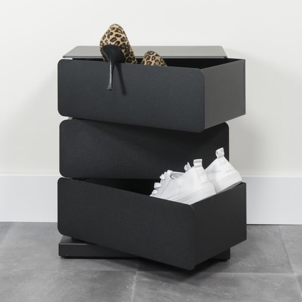 Melna metāla kumode 37x45x26 cm Joey – Spinder Design-image-1