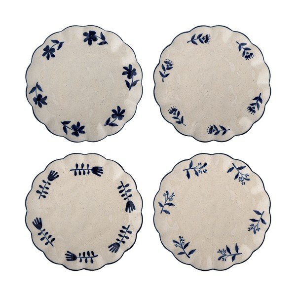 Zili/krēmkrāsas deserta akmensmasas šķīvji (4 gab.) ø 20,5 cm Eimy – Bloomingville