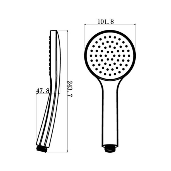 Spīdīgas sudraba krāsas plastmasas dušas galva ø 10 cm – Sapho-image-1
