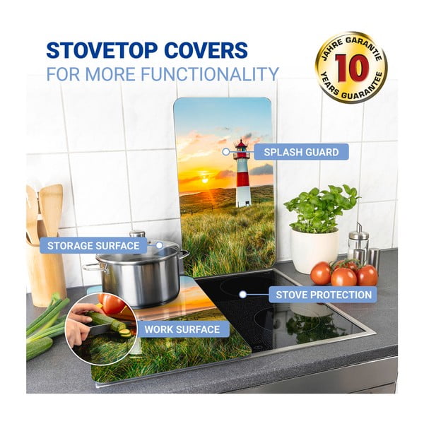 Aizsargplāksnes plītij no rūdīta stikla (2 gab.) 52x30 cm Lighthouse – Maximex-image-3