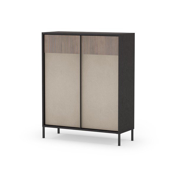 Antracīta pelēks/gaiši brūns skapītis 106x130 cm Amalia – Marckeric-image-1