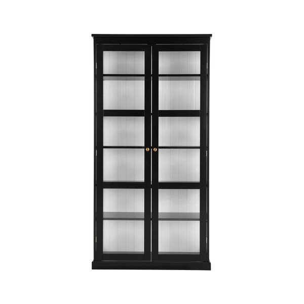 Melna vitrīna no MDF 98x193x34 cm Wilma – Ellos Home-image-3