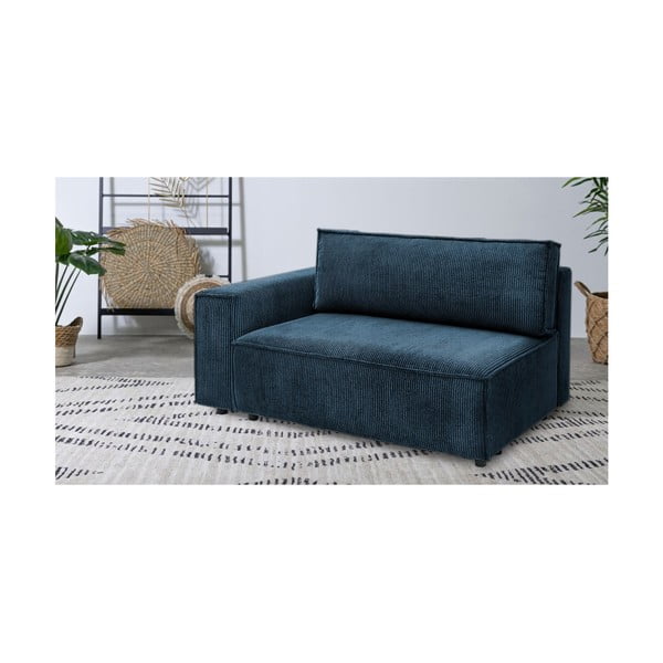 Tumši zils velveta modulārais dīvāns (ar kreiso stūri) Nihad modular – Bobochic Paris-image-1