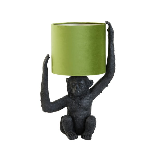 Zaļa/melna galda lampa (augstums 51 cm) Monkey – Light & Living