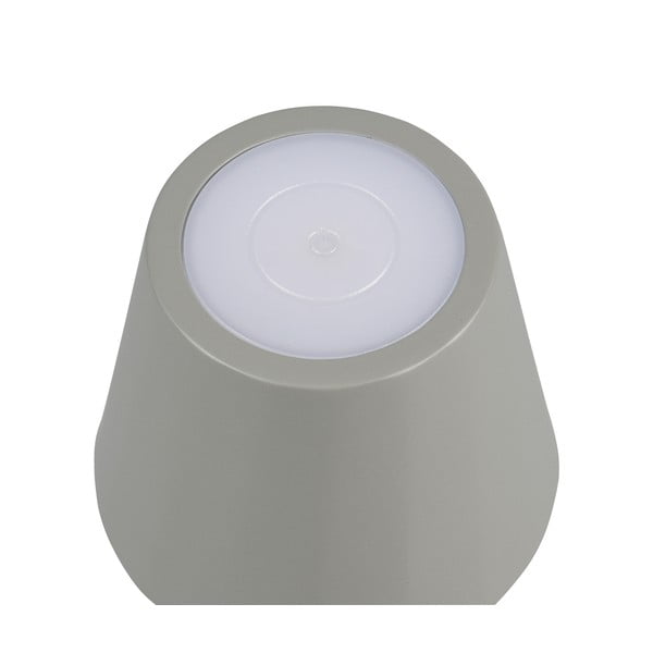 Pelēka LED galda lampa ar metāla abažūru (augstums 21 cm) Diaz – Trio-image-3