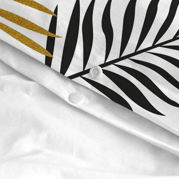 Balts divguļamais kokvilnas segas pārvalks 200x200 cm Foliage – Blanc-image-3