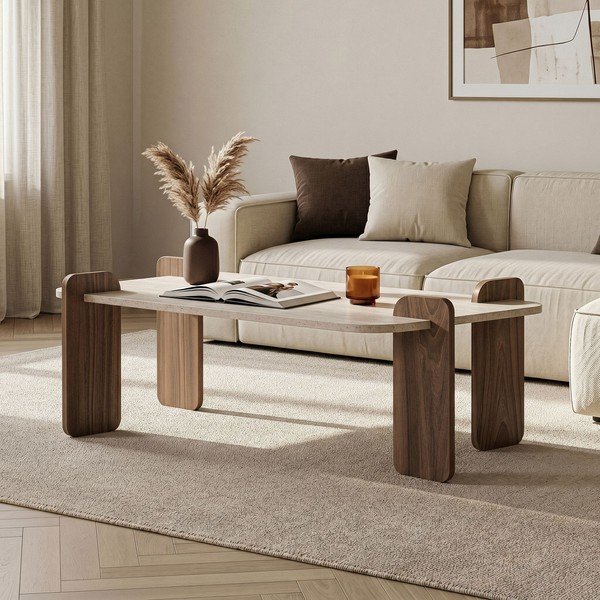 Bēšs žurnālgaldiņš 60x120 cm Renard – Nordure-image-2