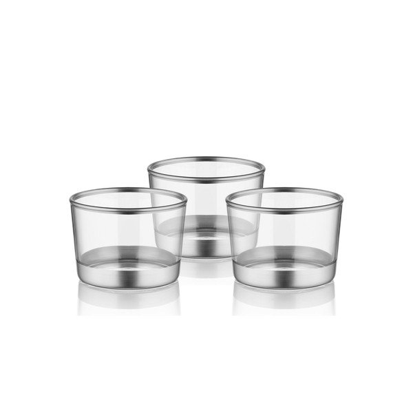 3 šotu glāžu komplekts Mia Glam Silver, ⌀ 8 cm-image-1