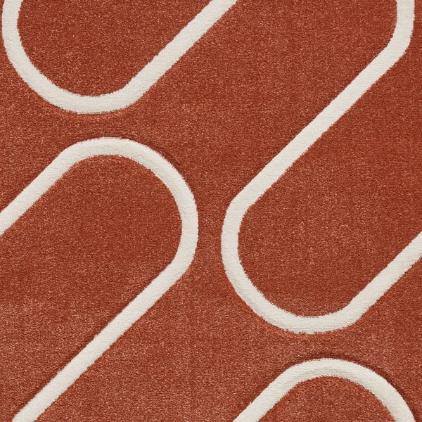 Ķieģeļu sarkans paklājs 120x170 cm Linear Curve – Catherine Lansfield-image-4