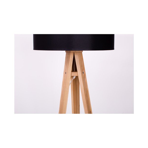 Stāvlampa ar melnu abažūru un caurspīdīgu kabeli Ragaba Wanda-image-1