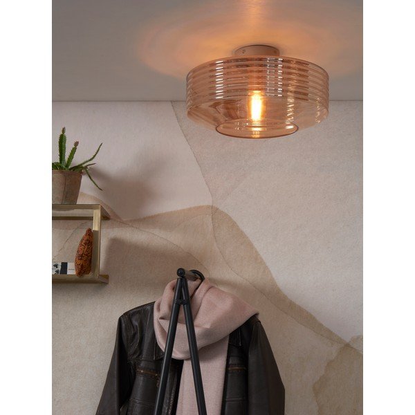 Brūna griestu lampa ar stikla abažūru ø 35 cm Verona – it's about RoMi-image-1