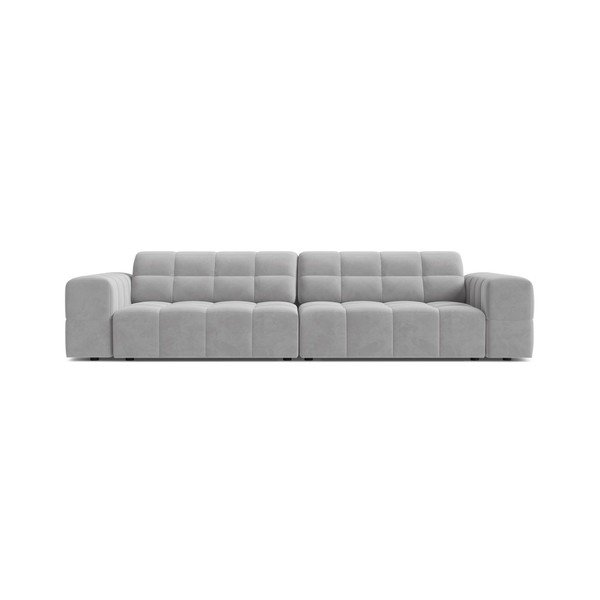 Gaiši pelēks samta dīvāns 252 cm Chicago – Cosmopolitan Design