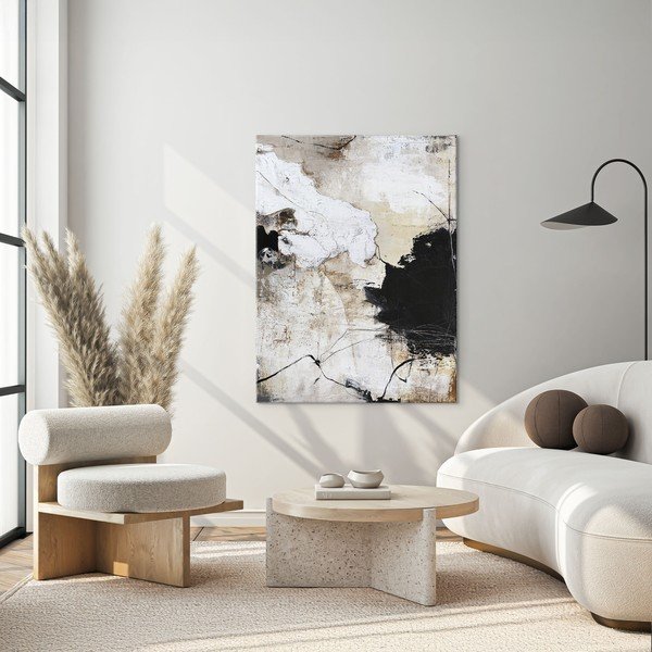 Drukāta/ar rokām krāsotiem elementiem glezna uz audekla 90x118 cm Reform 1 – Malerifabrikken-image-1