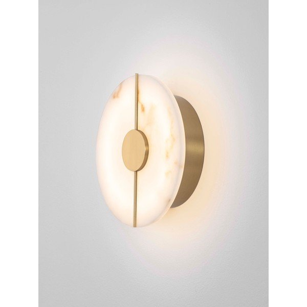 Krēmkrāsas/misiņa krāsas LED sienas lampa ar akmens imitāciju Aider – Nova Luce-image-2