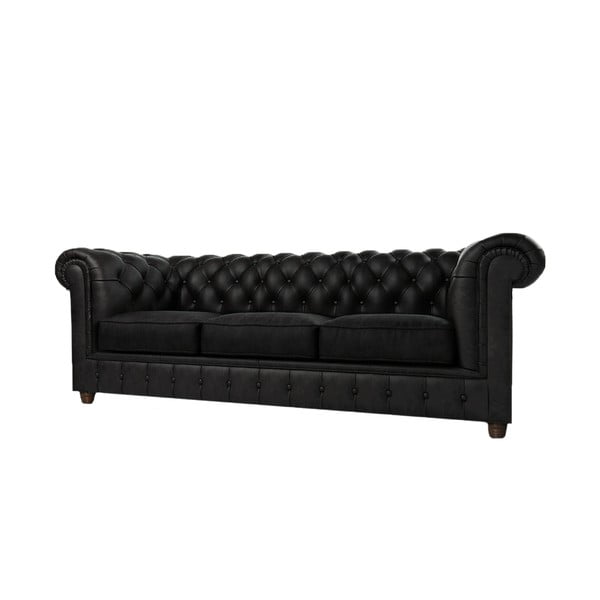 Melns samta dīvāns 230 cm Cambridge – Ropez