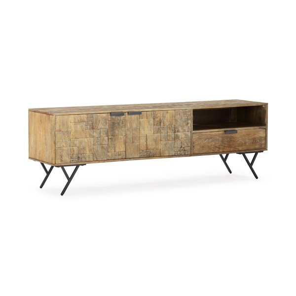 Dabīga toņa mango masīvkoka TV galdiņš 175x55x40 cm Priya – MOME