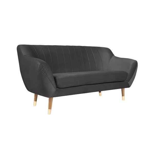 Pelēks samta dīvāns Mazzini Sofas Benito, 158 cm-image-2